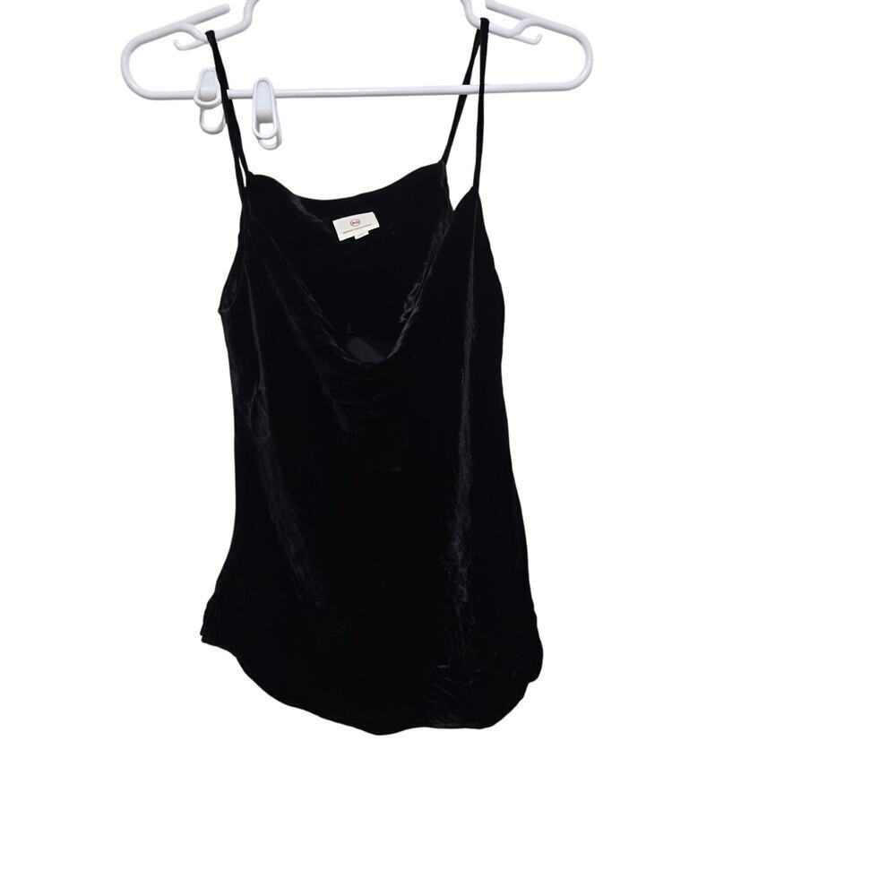 AG Adriano Goldschmied Velvet Cami Small Black Spaghetti Strap